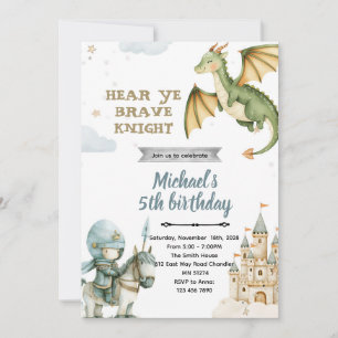 Uitnodiging voor verjaardagsfeest van Draak en Rid