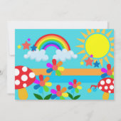Uitnodiging voor verjaardagsfeestdag in Rainbow (Achterkant)