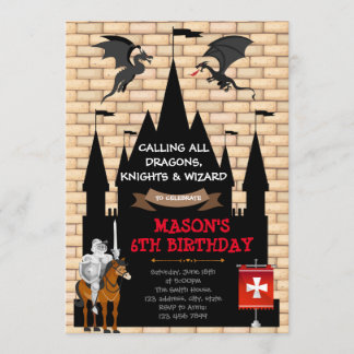 Uitnodiging voor verjaardagsfeestdag van Dragon