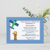 Uitnodiging voor verjaardagsfeestdag voor piloot v (Staand voorkant)