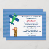 Uitnodiging voor verjaardagsfeestdag voor piloot v (Voorkant / Achterkant)