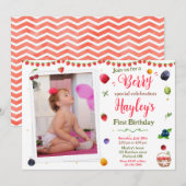 Uitnodiging voor verjaardagsfeestfoto's (Voorkant / Achterkant)