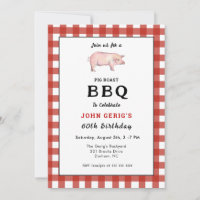 Uitnodiging voor verjaardagsfeestje BBQ Pig Roast