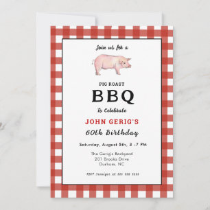 Uitnodiging voor verjaardagsfeestje BBQ Pig Roast