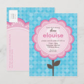 UITNODIGING VOOR VERJAARDAGSFEESTJE: genummerd dai (Voorkant / Achterkant)