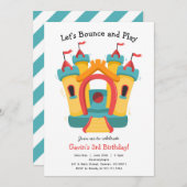 Uitnodiging voor verjaardagsfeestje in een springk (Voorkant / Achterkant)