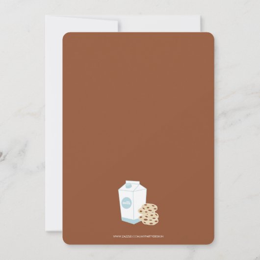 Uitnodiging voor verjaardagsfeestje met koekjes en (Achterkant)