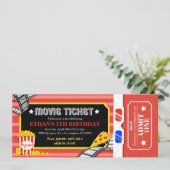 Uitnodiging voor verjaardagsfeestje Movie Night (Staand voorkant)