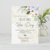 Uitnodiging voor verjaardagsfeestje op Bijendag (Staand voorkant)