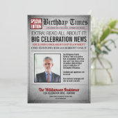 Uitnodiging voor verjaardagsfeestje op voorpagina (Staand voorkant)