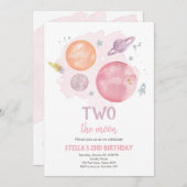 Uitnodiging voor verjaardagsfeestje Outer Space Pl (Voorkant / Achterkant)