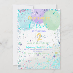 Uitnodiging voor verjaardagsfeestje van de Colorfu