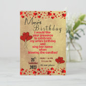 Uitnodiging voor verjaardagsfeestje van de vrouw (Staand voorkant)