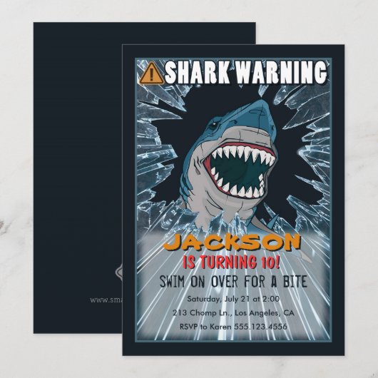 Uitnodiging voor verjaardagsfeestje van Extreme Sh (Voorkant / Achterkant)