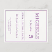 Uitnodiging voor verjaardagsfeestje van kleine roz (Achterkant)