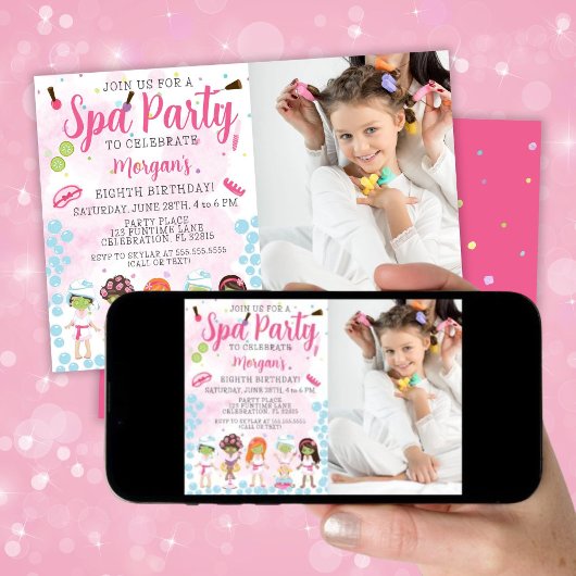 Uitnodiging voor verjaardagsfeestje van Photo Spa