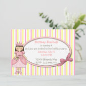 Uitnodiging voor verjaardagsfeestje van prinses me (Staand voorkant)