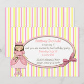 Uitnodiging voor verjaardagsfeestje van prinses me (Voorkant / Achterkant)