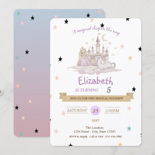 Uitnodiging voor verjaardagsfeestje van prinsessen