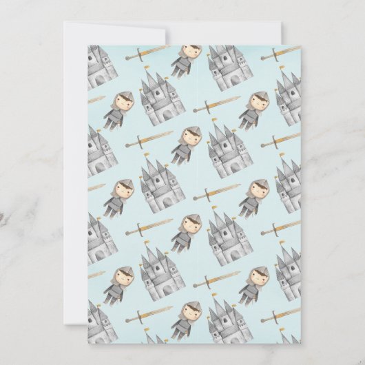 Uitnodiging voor verjaardagsfeestje van ridder en (Achterkant)