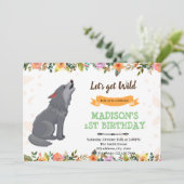 Uitnodiging voor verjaardagsfeestje van weerwolfme (Staand voorkant)