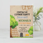 Uitnodiging voor verjaardagsfeestje voor buitencur (Staand voorkant)