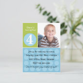 Uitnodiging voor verjaardagsfeestje voor kinderen (Staand voorkant)