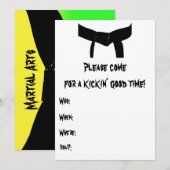Uitnodiging voor verjaardagsfeestje voor vechtspor (Voorkant / Achterkant)