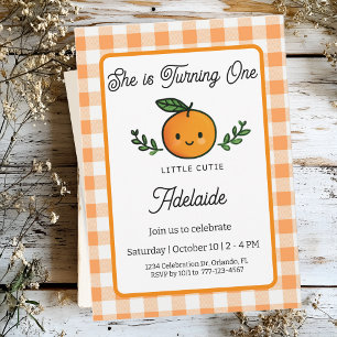 Uitnodiging voor verjaardagskaart Little Cutie 1e