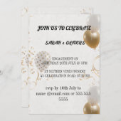 Uitnodiging voor verlovingsfeest, handgetekende Sj (Voorkant / Achterkant)