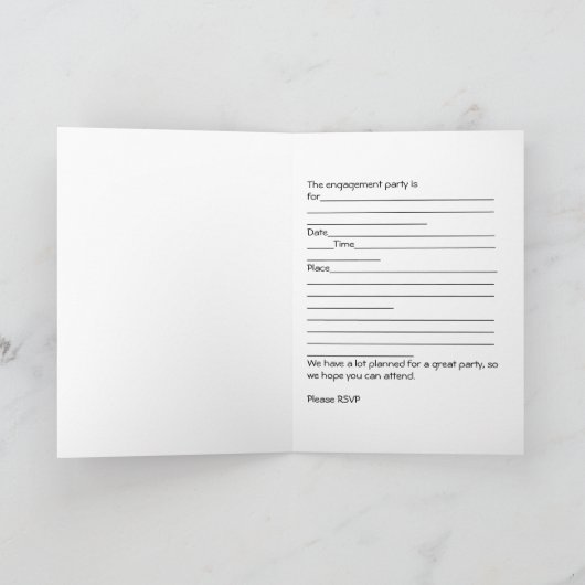 Uitnodiging voor verlovingsfeest in heet roze (Binnen)