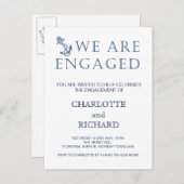 Uitnodiging voor verlovingsfeest nautisch thema (Voorkant / Achterkant)