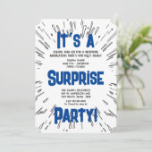 Uitnodiging voor verrassingsfeestje (Staand voorkant)