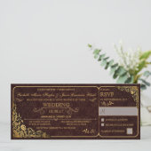 Uitnodiging voor Victoriaanse trouwkaart met RSVP (Staand voorkant)