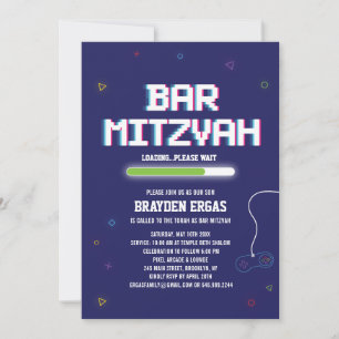 Uitnodiging voor videogame Bar Mitzvah voor gamers