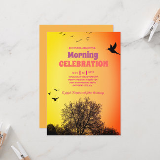 Uitnodiging voor viering van gouden gloed zonsopga