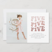 Uitnodiging voor vijf retro roze landschapsfoto's (Voorkant)