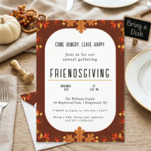 Uitnodiging voor Vintage Autumn Friendsgiving-dine