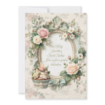 Uitnodiging voor Vintage Bloemige Theepartij Sweet