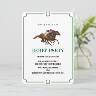 Uitnodiging voor Vintage Derby Paardenrace Feest