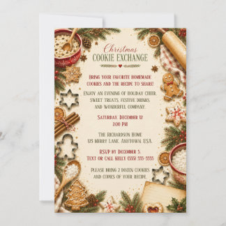 Uitnodiging voor Vintage Kerst Koekjesruil