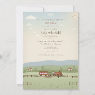 Uitnodiging voor Vintage Stoomtrein Baby Shower