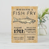 Uitnodiging voor vis bakken (Staand voorkant)