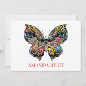 Uitnodiging voor vlinders / gepersonaliseerde noti (Voorkant)