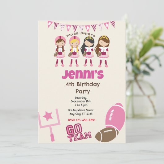 Uitnodiging voor Voetbal Verjaardagsfeest (Staand voorkant)