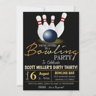 Uitnodiging voor volwassenen bowlingfeest