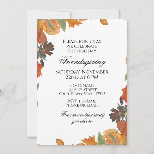 Uitnodiging voor Vriendendankdag (Voorkant)