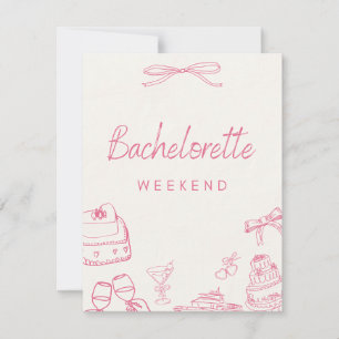 Uitnodiging voor vrijgezellenfeest coquette