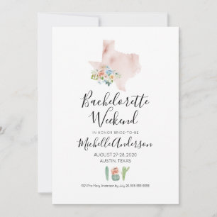Uitnodiging voor vrijgezellenfeest in Austin Texas