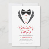 Uitnodiging voor vrijgezellenfeest met zwarte smok (Voorkant)